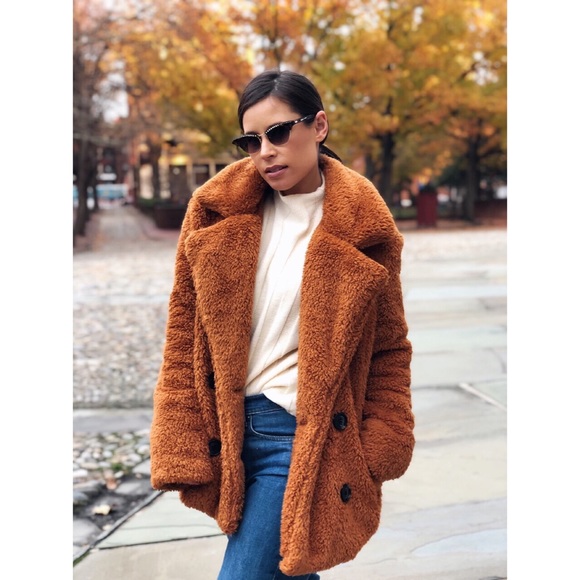 Jackets & Blazers - 🆕Myra Rust Brown Faux Fur Teddy Coat